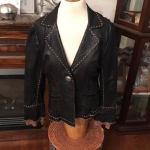 Tasha Polizzi leather blazer M